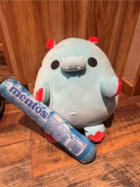 Zuru large blue plush w/ mentos collaboration